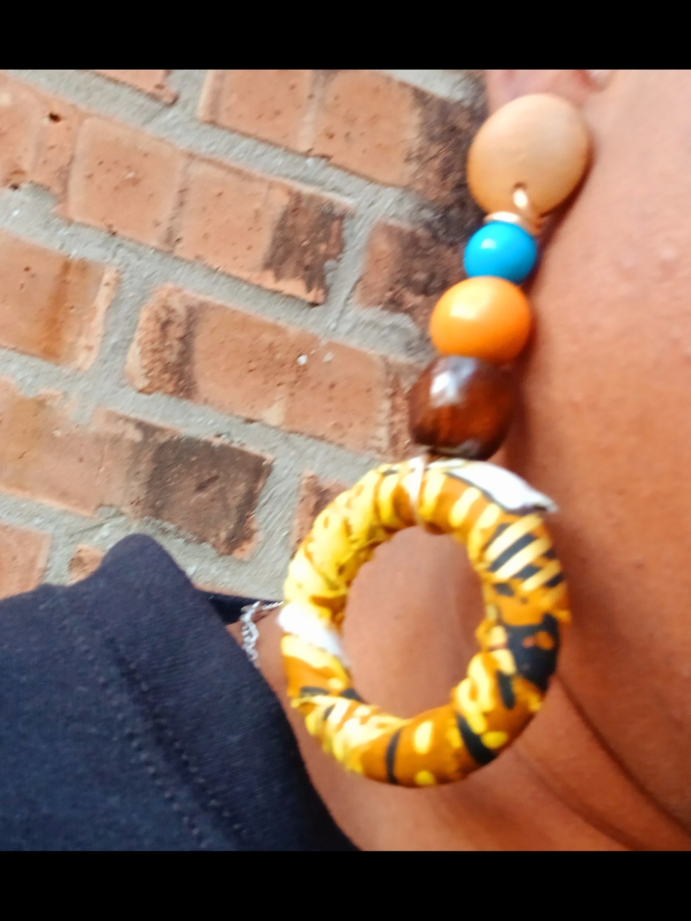 Handcrafted Yellow & Orange Ring Drop Earrings